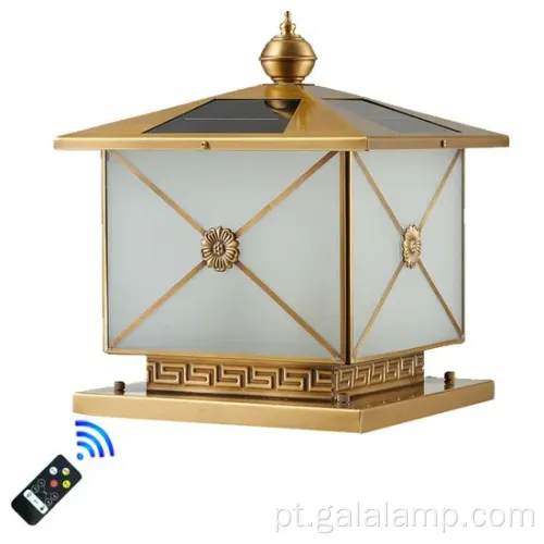 Luz do pilar solar todo-cobre premium